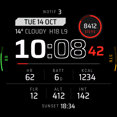 Range Card on the Instinct 3 AMOLED 45 mm