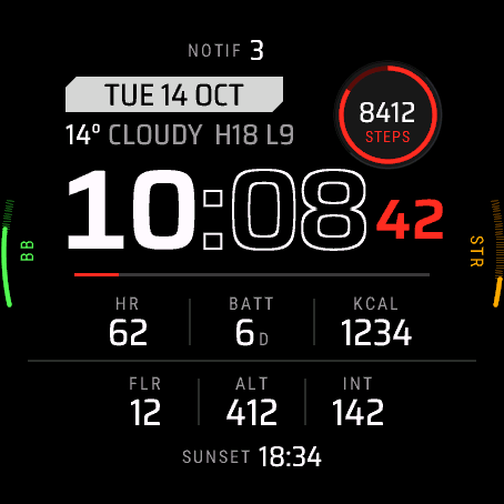 Range Card watch face