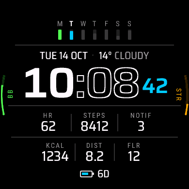 Week Grid on the Venu 4 41 mm